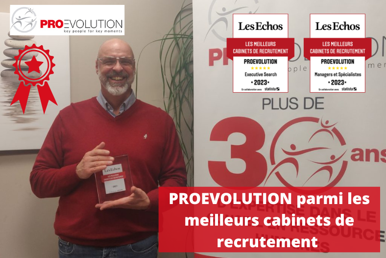 PROEVOLULTION parmi les meilleurs cabinets de recrutement de France 2023
